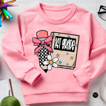 Load image into Gallery viewer, Pencil Checkered Bow Personalized DTF Transfer