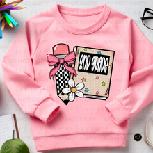 Load image into Gallery viewer, Pencil Checkered Bow Personalized DTF Transfer