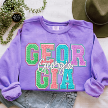 Load image into Gallery viewer, Faux Chenille State DTF Transfer