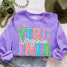 Load image into Gallery viewer, Faux Chenille State DTF Transfer