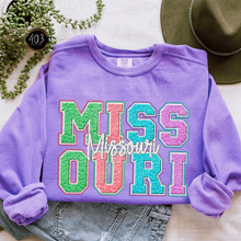 Load image into Gallery viewer, Faux Chenille State DTF Transfer