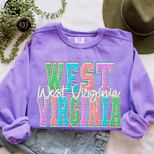 Load image into Gallery viewer, Faux Chenille State DTF Transfer