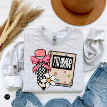 Load image into Gallery viewer, Pencil Checkered Bow Personalized DTF Transfer