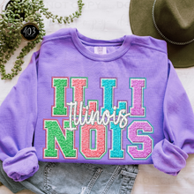 Load image into Gallery viewer, Faux Chenille State DTF Transfer