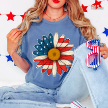 Load image into Gallery viewer, Fourth Of July Sunflower DTF Transfer