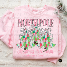 Load image into Gallery viewer, North Pole Trees Pink DTF Transfer