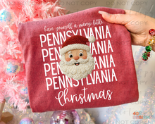 Load image into Gallery viewer, Santa Faux Yarn Christmas States DTF Transfer