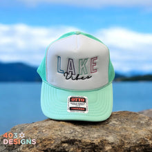 Load image into Gallery viewer, Lake Vibes Embroidered Trucker Hat