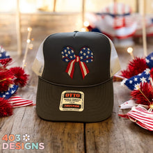 Load image into Gallery viewer, USA Bow Embroidered Trucker Hat