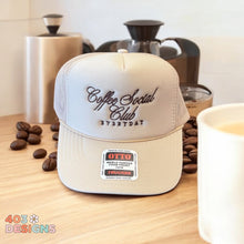Load image into Gallery viewer, Coffee Social Club Embroidered Trucker Hat
