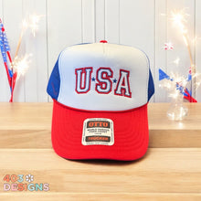 Load image into Gallery viewer, USA Outline With Stars Embroidered Foam Trucker Hat