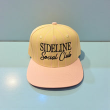 Load image into Gallery viewer, Sideline Social Club Embroidered Pinstriped Trucker Hat