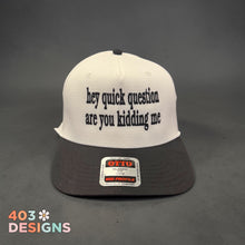 Load image into Gallery viewer, Hey Quick Question Are You Kidding Me? Embroidered Hat