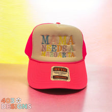 Load image into Gallery viewer, Mama needs a margarita- multi colored embroidered hat
