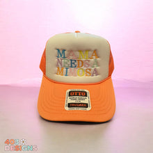 Load image into Gallery viewer, Mama needs a mimosa- multi colored embroidered hat