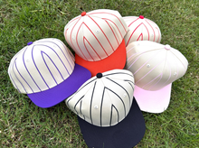 Load image into Gallery viewer, Take Me Out To The Ball Game Embroidered Pinstriped Trucker Hat