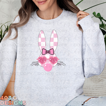 Load image into Gallery viewer, Checkered Pink Bunny DTF Transfer
