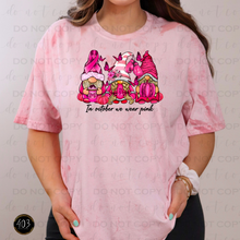 Load image into Gallery viewer, In October We Wear Pink Gnomes DTF Transfer