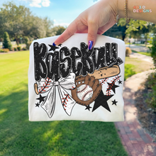 Load image into Gallery viewer, Baseball Bow Bat DTF Transfer