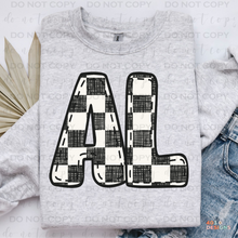 Load image into Gallery viewer, Bubble Stitched Checkered State DTF Transfer