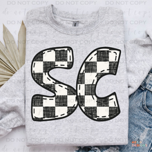 Load image into Gallery viewer, Bubble Stitched Checkered State DTF Transfer