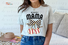 Load image into Gallery viewer, Checkered Bow Baseball Title/Name DTF Transfer