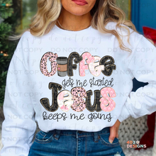 Load image into Gallery viewer, Coffee Gets Me Started DTF Transfer