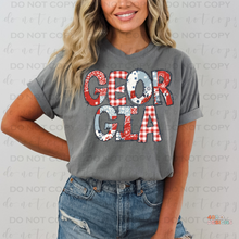 Load image into Gallery viewer, Doodle Gingham Patriotic Personalized DTF Transfer