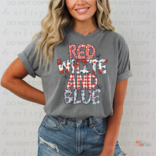 Load image into Gallery viewer, Doodle Gingham Patriotic Personalized DTF Transfer