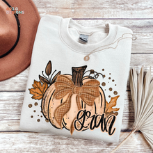 Load image into Gallery viewer, Fall Glitter Pumpkin Personalized DTF Transfer