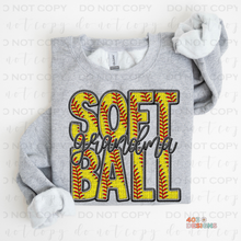 Load image into Gallery viewer, Faux Softball Personalized DTF Transfer