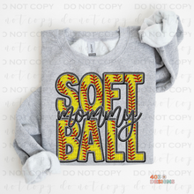 Load image into Gallery viewer, Faux Softball Personalized DTF Transfer