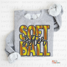 Load image into Gallery viewer, Faux Softball Personalized DTF Transfer