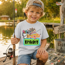 Load image into Gallery viewer, Fishing Nameplate Boy DTF Transfer