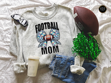 Load image into Gallery viewer, Football Mom Rhinestone Bow DTF Transfer