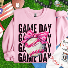 Load image into Gallery viewer, Game Day Bow Baseball DTF Transfer