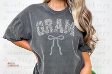 Load image into Gallery viewer, Lace Bow Title/Name DTF Transfer
