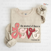 Load image into Gallery viewer, Greatest Of These Is Love DTF Transfer
