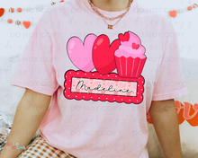 Load image into Gallery viewer, Hearts Cupcake Name Patch DTF Transfer