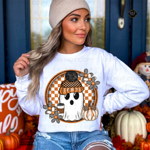 Load image into Gallery viewer, Hello Fall Checkered Ghost DTF Transfer