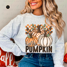 Load image into Gallery viewer, Hello Pumpkin Checkered DTF Transfer
