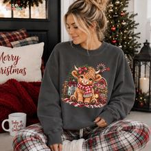 Load image into Gallery viewer, Highland Christmas Cow DTF Transfer