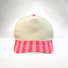 Load image into Gallery viewer, Pink Stripe Blank Twill Hat