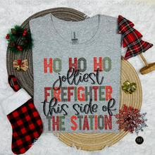 Load image into Gallery viewer, Ho Ho Ho Jolliest Firefighter DTF Transfer