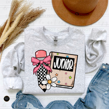 Load image into Gallery viewer, Pencil Checkered Bow Personalized DTF Transfer