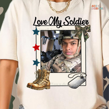Load image into Gallery viewer, Love My Soldier Polaroid Personalized DTF Transfer