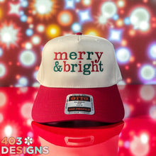 Load image into Gallery viewer, Merry & Bright Embroidered Trucker Hat