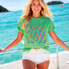 Load image into Gallery viewer, Ocean Vibes Glitter DTF Transfer