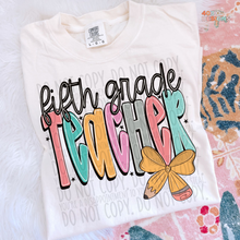 Load image into Gallery viewer, Pencil Bow Teacher DTF Transfer