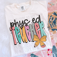 Load image into Gallery viewer, Pencil Bow Teacher DTF Transfer